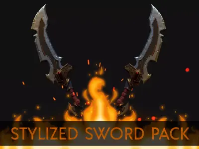 Stylized Fantasy Sword Pack 3D model