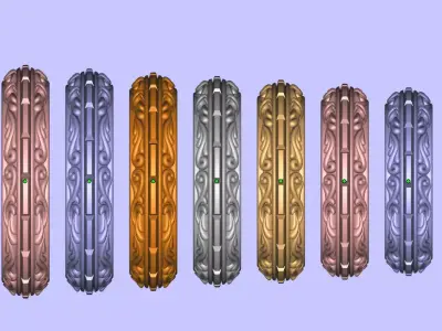  SCROLLWORK WEDDING BANDS US 3 TO 13 SIZES PRINT READY 3D MODELS 3D print model