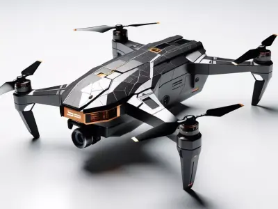 Sleek SciFi Drone 3D Model 3D model