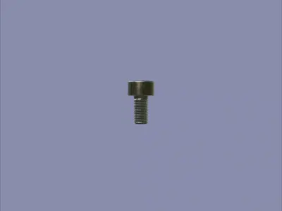 Steel Stained M3 Bolt Allen Cap with PBR 4K Textures 3D model