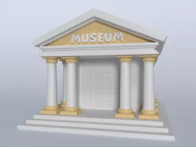 Cartoon Iconic Museum - Theater Low-poly 3D model