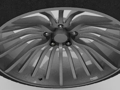 Car wheel 17 inch 20 rods 5 bolts 3D model