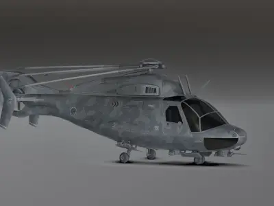 FREE Idle J7 - Millitary Helicopter - Photorealistic Free low-poly 3D model