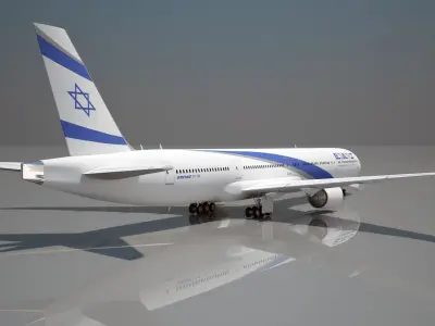 Israel Airlines 777 300 3D model