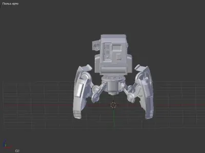 Game robot Low-poly 3D model
