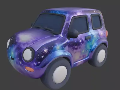 Chibi Stylized Galaxy SUV Low-poly 3D model