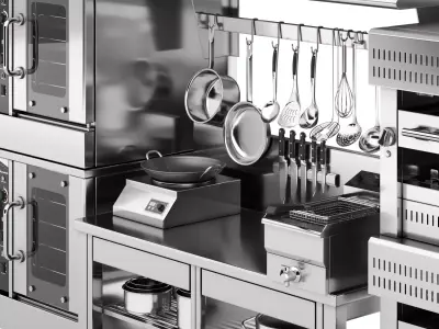 A set of equipment for cafes and restaurants 3D model
