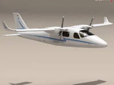 P2006t airplane with propellers 3D model