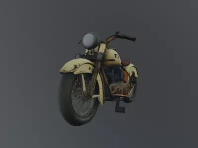 vintage abandoned motorbike 3D model