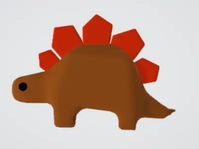 Low Poly Light brown stegosaurus plushie 3d Model  3D model