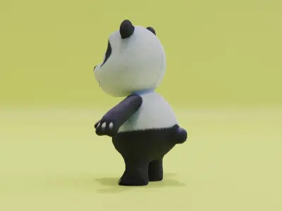 Panda Character Cute Plush Toy Low-poly 3D model