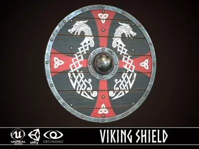 Viking Shield 06 Low-poly 3D model