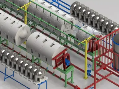 Battery Casting Line Free 3D model