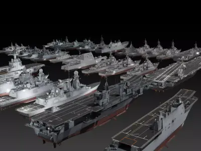 Modern warships 3D Model Collection