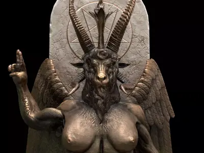 Statue of Baphomet Low-poly 3D model