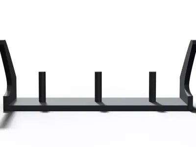 Snowboard Rack With Hooks Low-poly 3D model