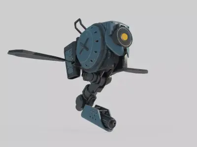 Future sci-fi flying scorpion defense robot 3D model