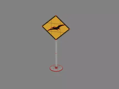 Pteranodon flying Low-poly 3D model