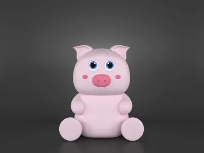 pig cartoon 3d model 3D model