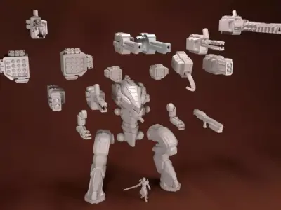 28mm Heavy Mech Kit - Wolverine 3D print model