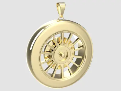 Sports Car Wheel Pendant 3D model