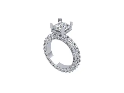 Princess Art Deco Ring 3D print model 11