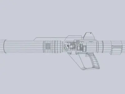 Scifi bazooka Low-poly 3D model order