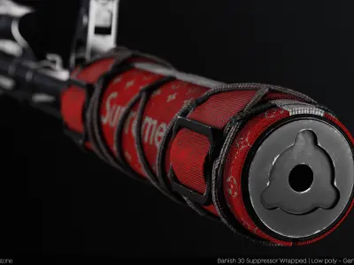 Banish 30 Suppressor Wrapped PBR Game Ready - Silencer Low-poly 3D model