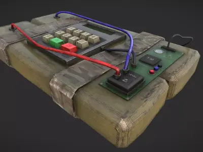 C4 Bomb Low-poly 3D model buy