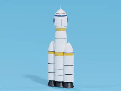 Cartoon Space Rocket 3D model purchase