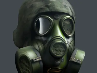 Helmet 3d model military combat Military Low-poly Low-poly 3D model 7
