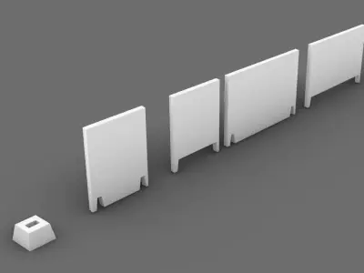Type 5 soviet industrial concrete fence PO-2 3D print model 3D print model