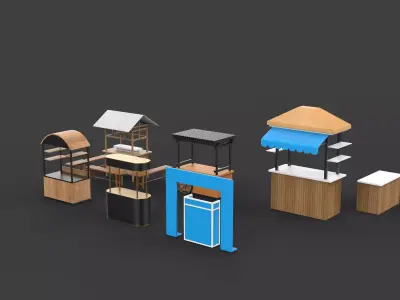 Food Carts set 3D model