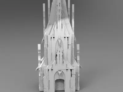 Lizard Man Mining colony Mountain Tower 3D model