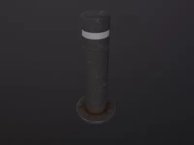 Road Block Pillar 3D Model Low-poly 3D model