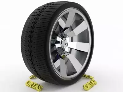 ORTAS CAR WHEEL RIM 95 GAME READY WHEEL RIM TIRE 3D model