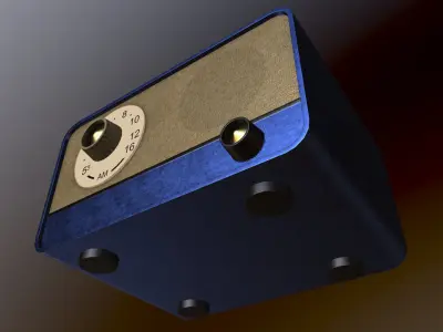 Retro Radio Low-poly 3D model