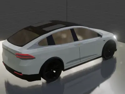 Tesla Model X s car Low-poly 3D model