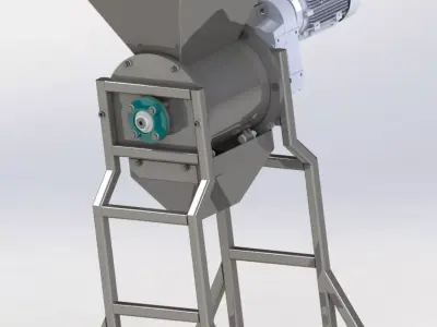 mini Feed grain and plant stalk crusher and grinder 3D model