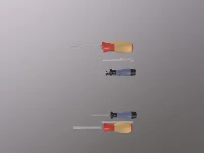 Wrench Screwdriver Low-poly 3D model