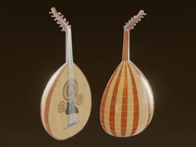 Turkish Oud Low-poly 3D model
