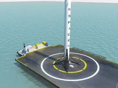 Falcon 9 and Barje 3D model