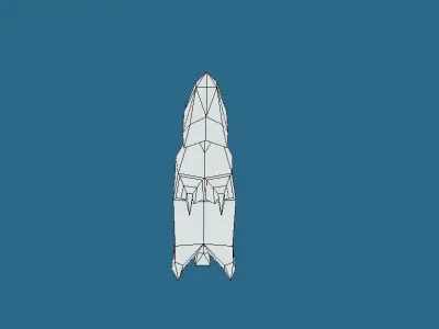Origami Rat Low-poly 3D model