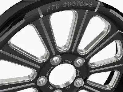 FTD Customs F16 BC drag racing front wheel Low-poly 3D model