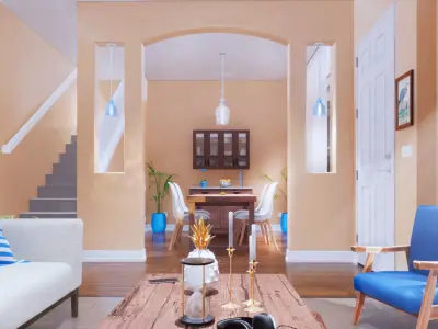 Living and Dining Room - Vintage 3D model