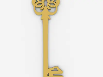 Gold key 3D model purchase