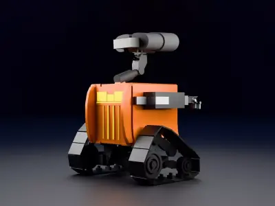 Wall e Robot Detailed Character Sci Fi Utility Low Poly Model  Low-poly 3D model