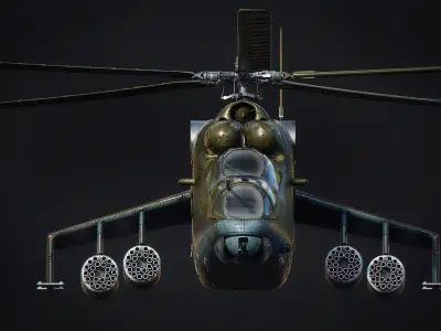 Helicopter - Source Files Attached 8K Unreal Engine  Low-poly 3D model