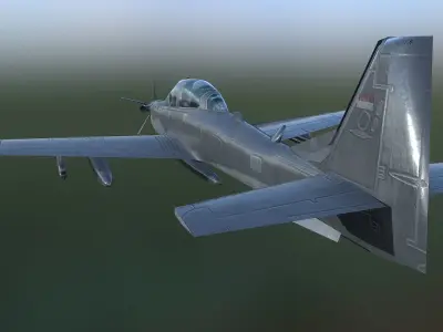 EMB 314 Super Tucano Low-poly 3D model