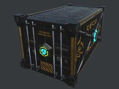 Shipping Container Hi-Tech Low-poly 3D model
